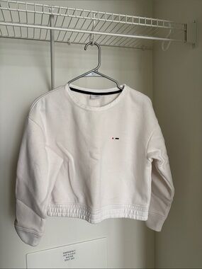U.S. Polo Assn. Off-White Cropped Crewneck Sweatshirt